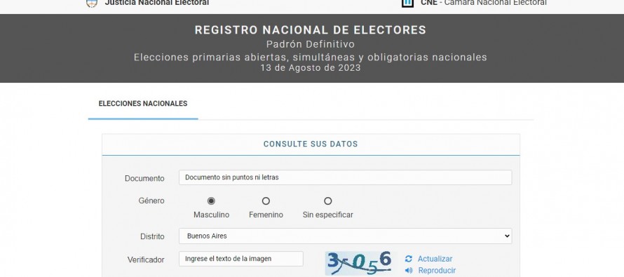 D Nde Voto Consult El Padr N Electoral Para Las Elecciones Paso