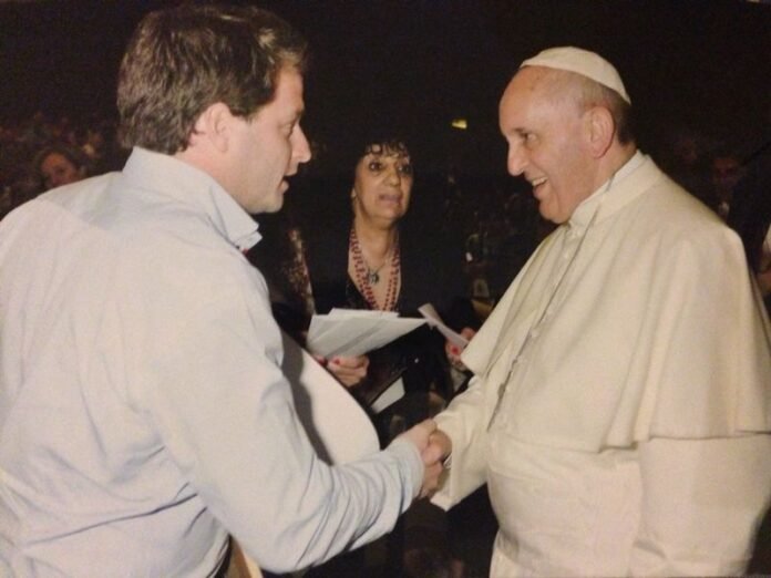 Campbell con el Papa Francisco Campbell, papa, Francisco