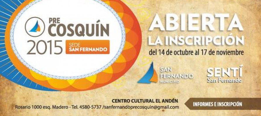 Sigue abierta la inscripción al “Pre Cosquín 2015” sede San Fernando