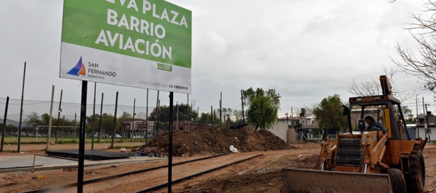 Está en marcha la construcción de una nueva plaza en el Barrio Aviación