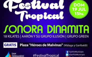 Festival tropical en la Plaza Héroes de Malvinas