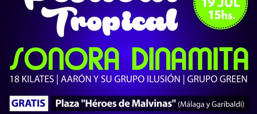 Festival tropical en la Plaza Héroes de Malvinas