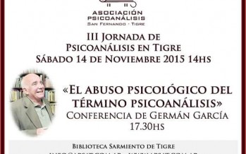 III Jornada de Psicoanálisis en la Biblioteca Sarmiento de Tigre