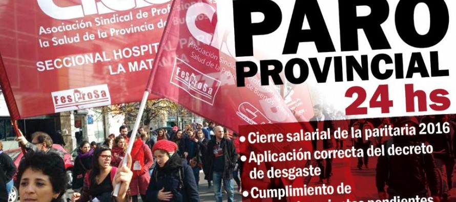 Este jueves habrá paro de los trabajadores de la salud en el Hospital Cordero