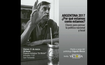 Edgardo Mocca brindará una charla esta noche en el espacio artístico En Breve