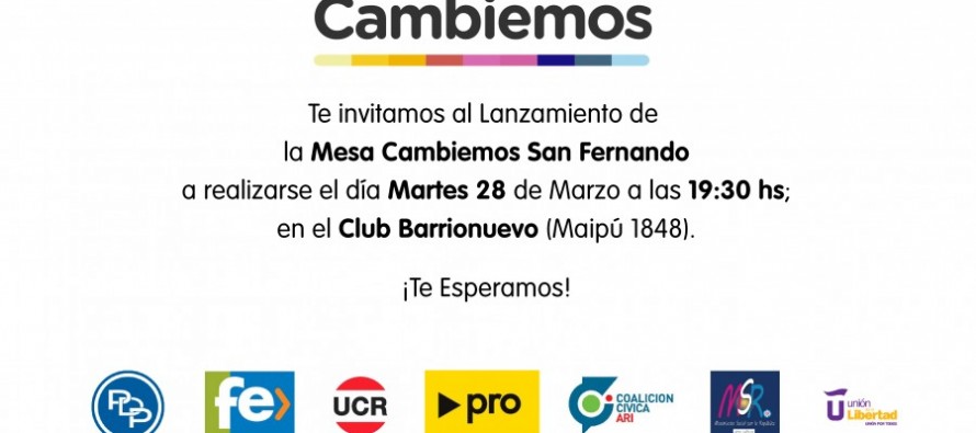 Cambiemos se lanza esta tarde en el club Barrionuevo pensando en las próximas elecciones