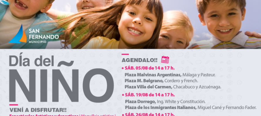 Actividades por el “Mes del Niño” en las plazas de nuestra ciudad