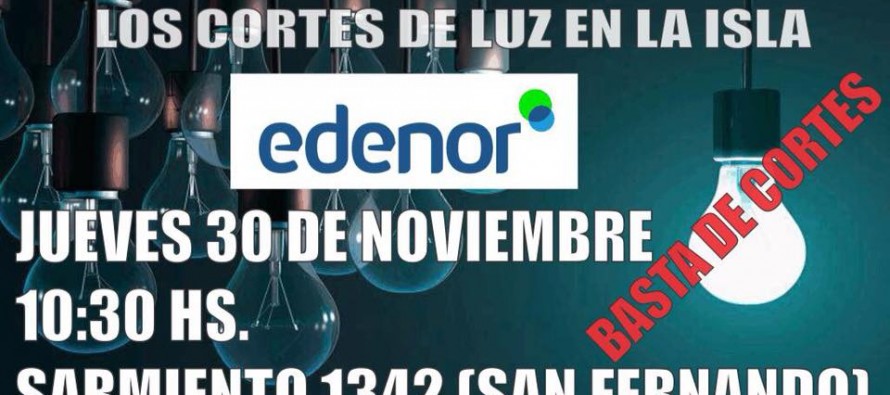 Los isleños marcharán a las puertas de Edenor en reclamo por el servicio de energía eléctrica