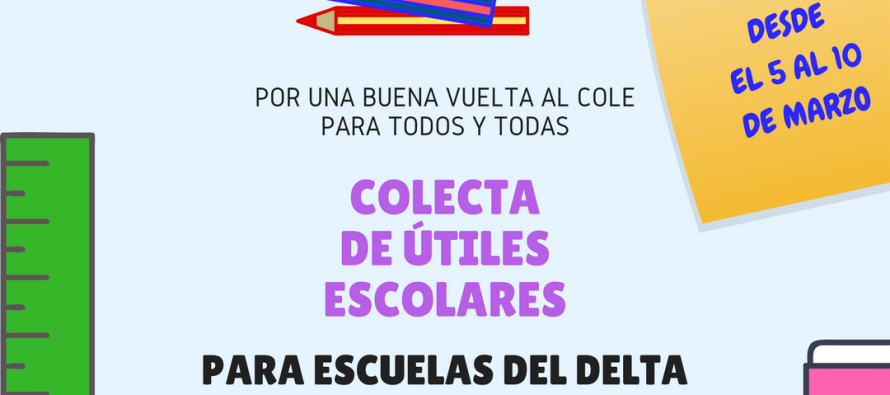 Lanzan colecta de útiles escolares para escuelas del Delta