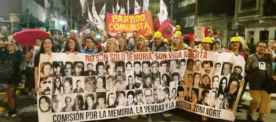 Se realizó el acto en plaza Canal y la marcha hacia Astarsa por el Día de la Memoria