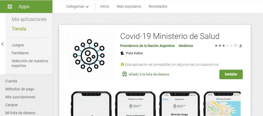 Coronavirus: el gobierno nacional creó una App de autodiagnóstico de síntomas