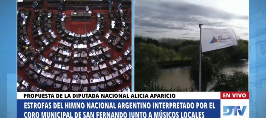 La Cámara de Diputados abrió su sesión con un Himno realizado con músicos e imágenes de San Fernando