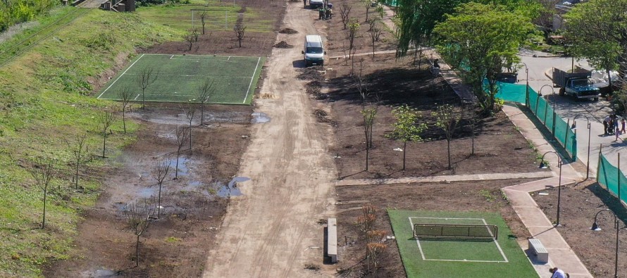 Avanza la obra del parque del barrio Fate