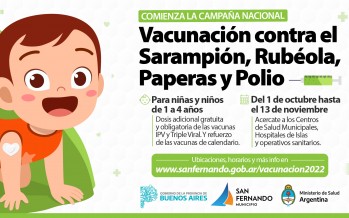 Comienza la campaña Nacional de Vacunación contra el Sarampión, Rubéola, Paperas y Polio