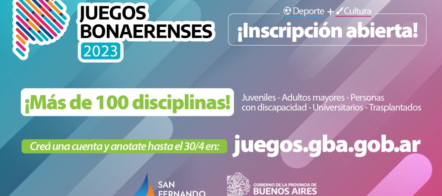 Se abrió la inscripción a los Juegos Bonaerenses de Deporte y Cultura 2023